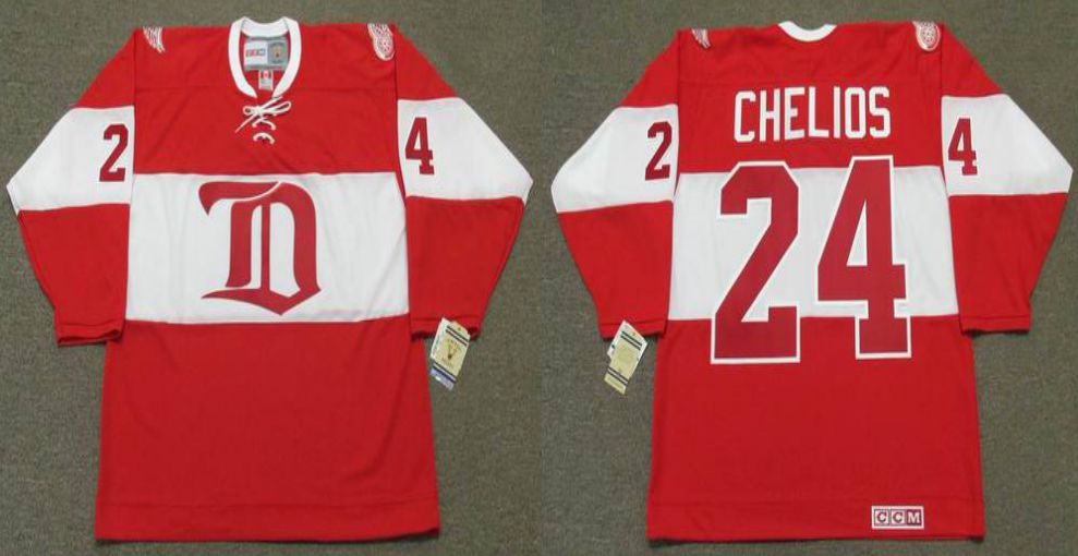 2019 Men Detroit Red Wings #24 Chelios Red CCM NHL jerseys->detroit red wings->NHL Jersey